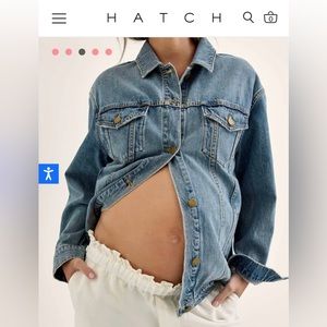 Hatch Classic Maternity Jean Jacket in Light Wash